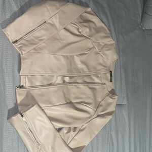 Cropped faux leather jacket size 8-10